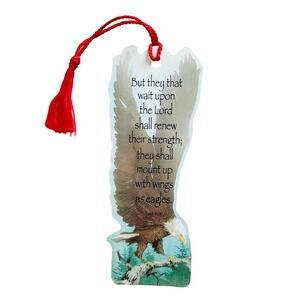Vintage 90s Bald Eagle Bookmark Patriotic Scripture Isaiah 40, Dicksons BKM-1011